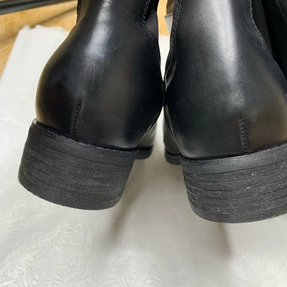 Blondo Waterproof Over The Knee Black Leather Stretch Boots B6718-017 Womens 8.5